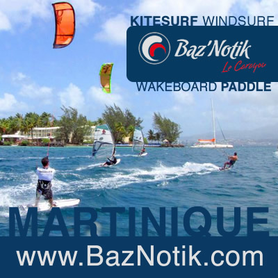 kiters and windsurfers in Martinique